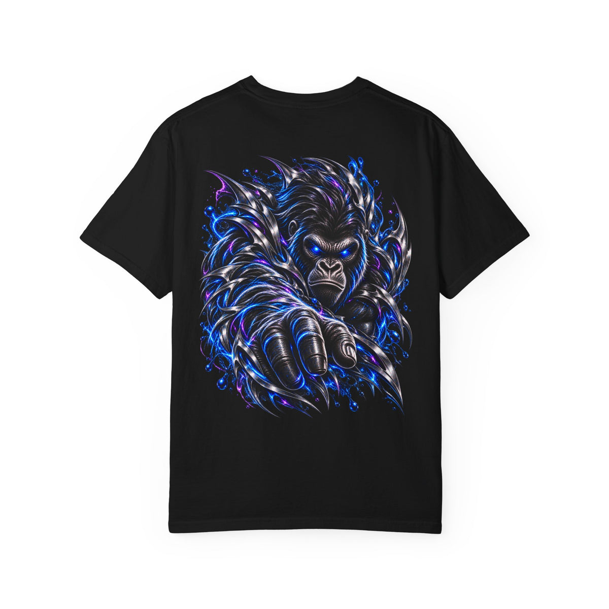 Neon Blue Gorilla Claw Graphic Tee | Ape Streetwear T-Shirt