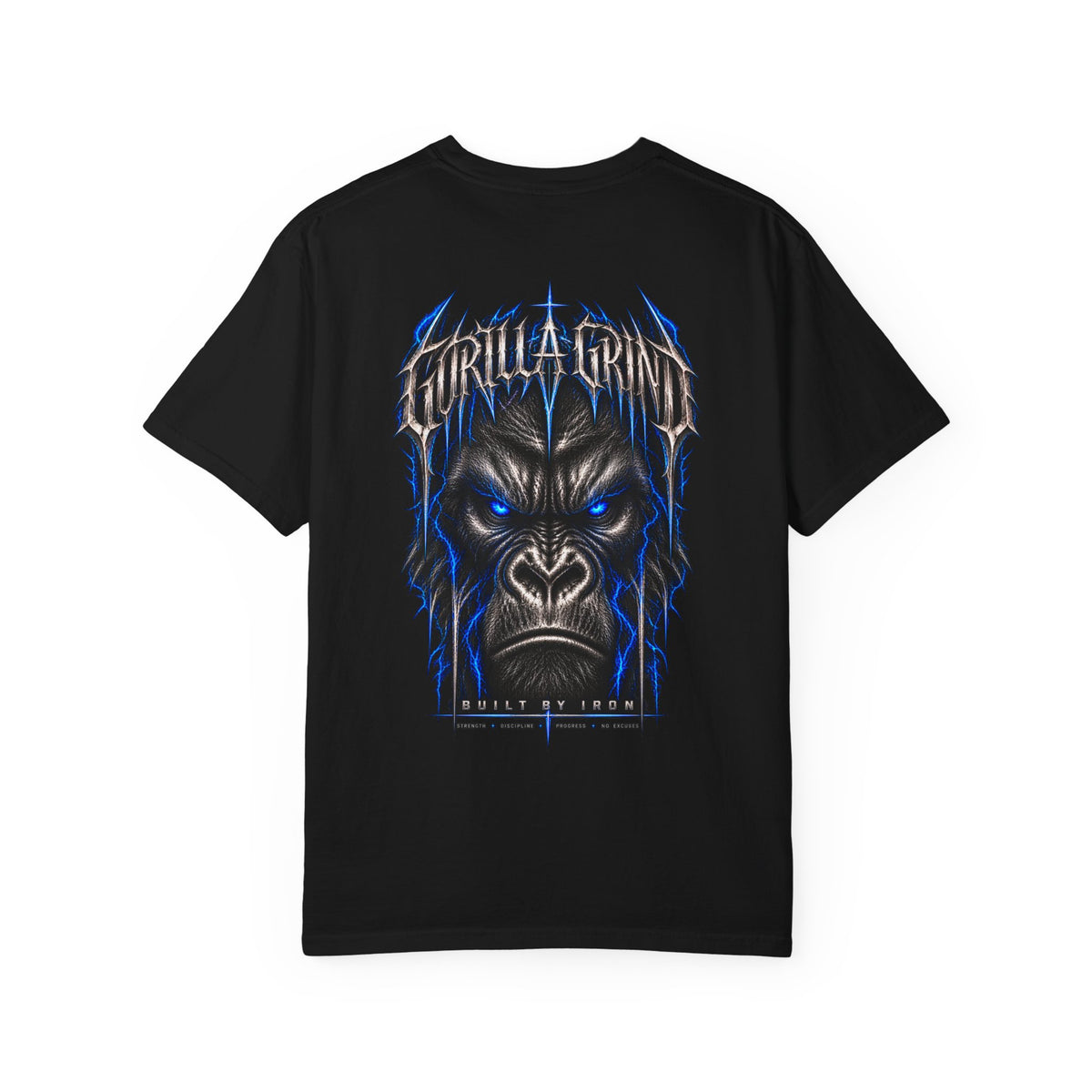 Gorilla Grind Electric Blue Back Print Shirt | Ape Graphic Tee