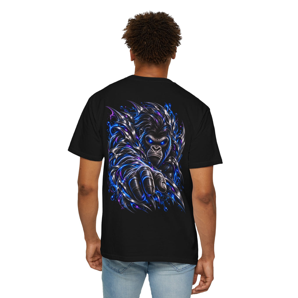 Neon Blue Gorilla Claw Graphic Tee | Ape Streetwear T-Shirt