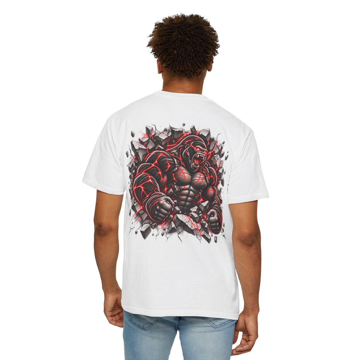 Fierce Gorilla Breakthrough Graphic Tee | Blue & Red Streetwear Shirt