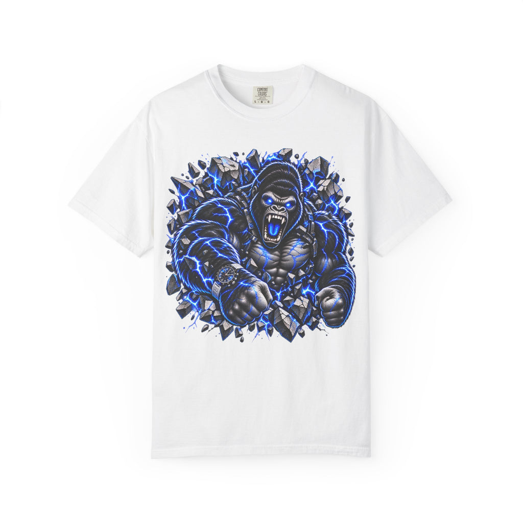 Fierce Gorilla Breakthrough Graphic Tee | Blue & Red Streetwear Shirt