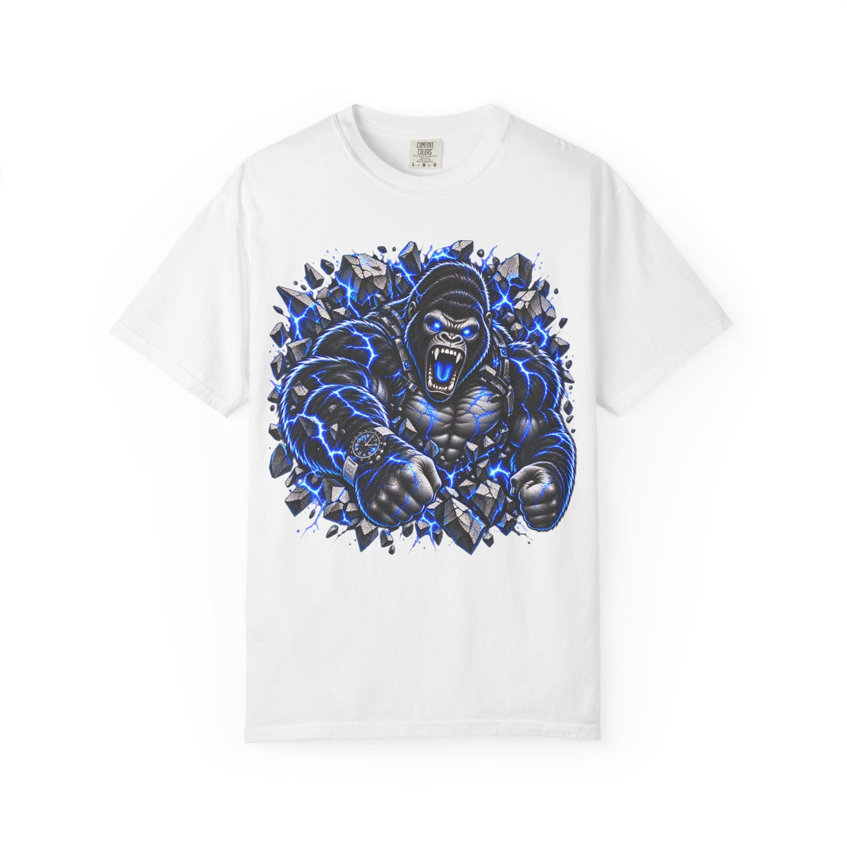 Fierce Gorilla Breakthrough Graphic Tee | Blue & Red Streetwear Shirt