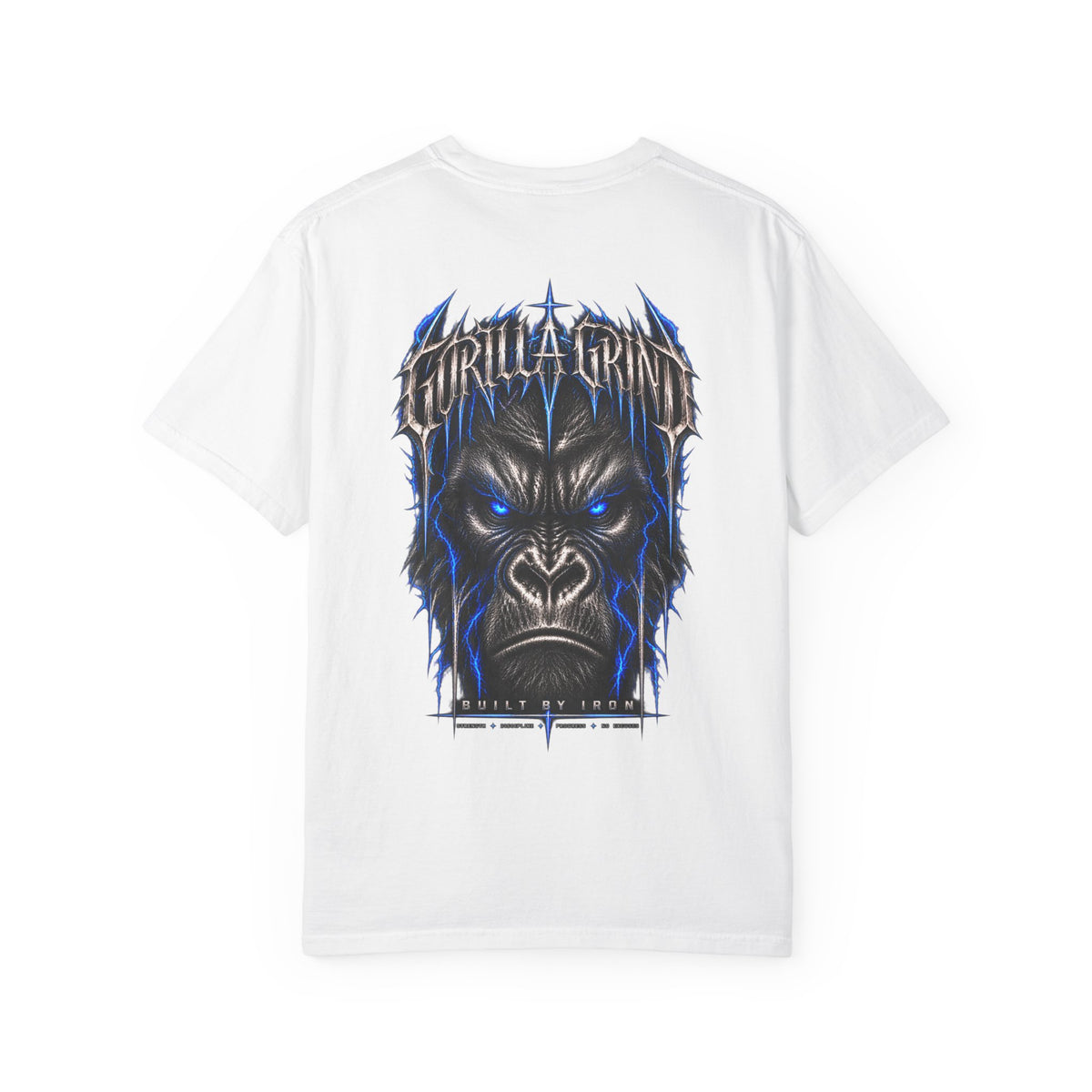 Gorilla Grind Electric Blue Back Print Shirt | Ape Graphic Tee