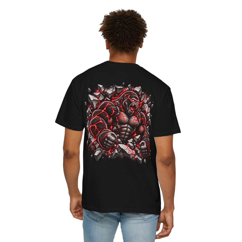 Fierce Gorilla Breakthrough Graphic Tee | Blue & Red Streetwear Shirt