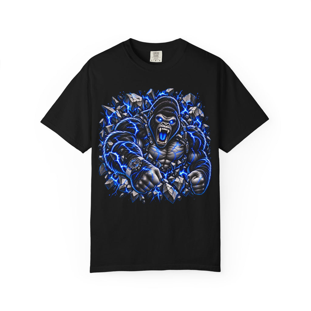 Fierce Gorilla Breakthrough Graphic Tee | Blue & Red Streetwear Shirt