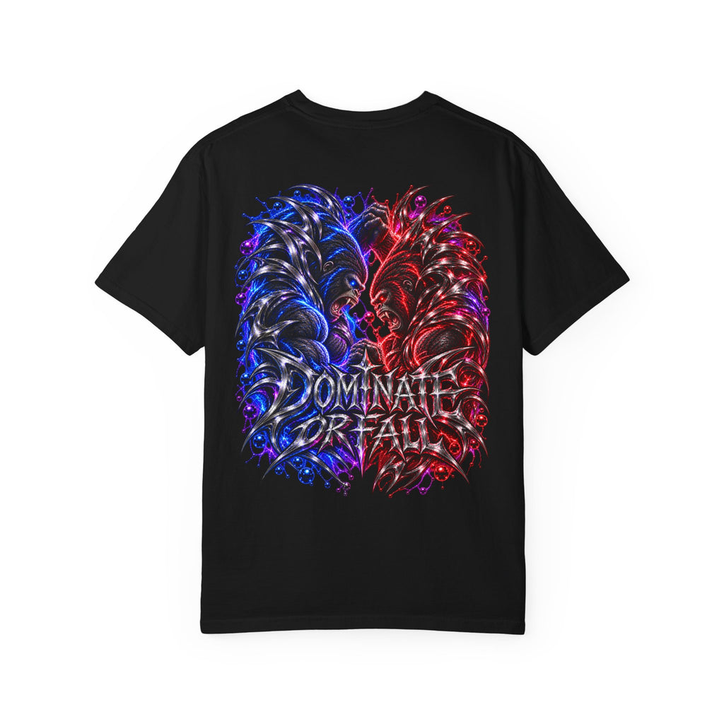 Dominant Vortex Fantasy Graphic Tee | Red & Blue Energetic Shirt